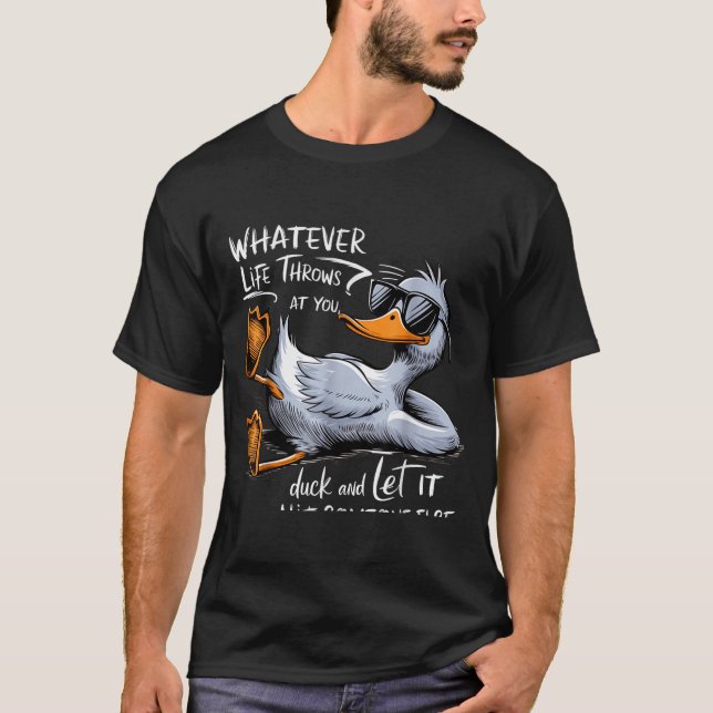 Camiseta Funny Duck Graphic Tee Men Women Funny Quote  (Frente)