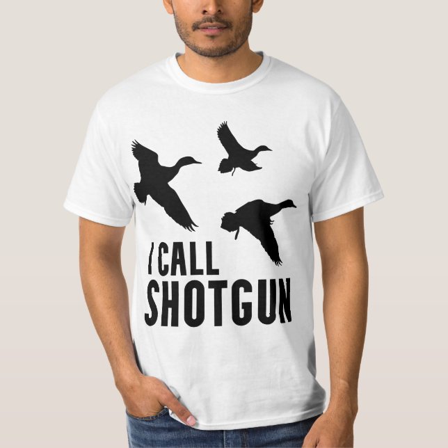 Camiseta Funny Duck Hunting I Call Shotgun (Frente)