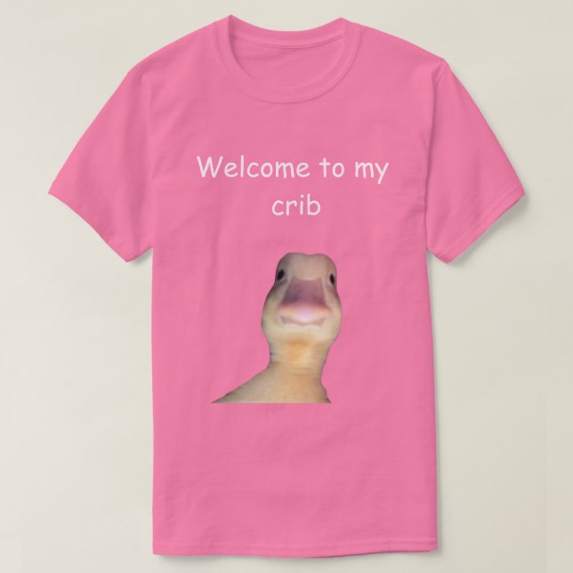 Camiseta Funny Duck Meme – “Welcome to My Crib” Cute Animal (Frente do Design)