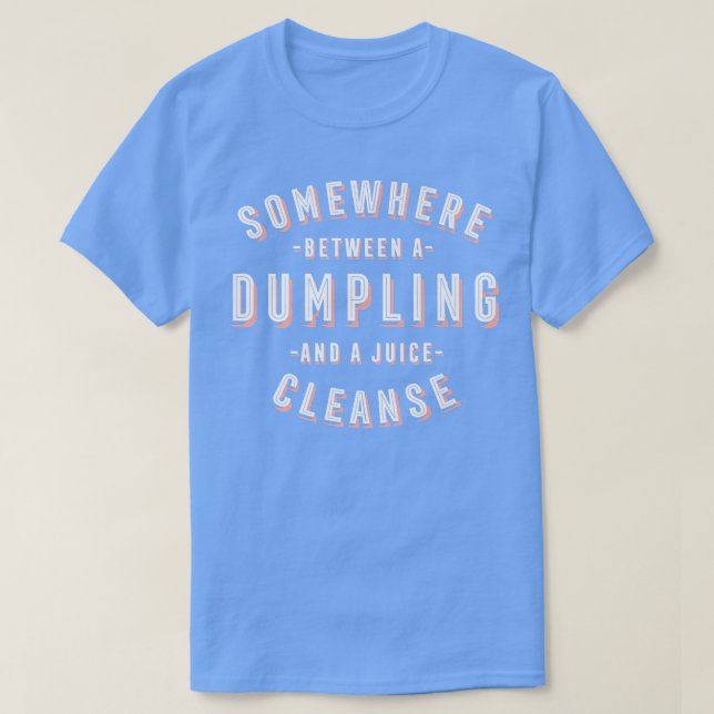 Camiseta Funny Dumpling e um suco limpam o caldo e o vegan (Frente do Design)