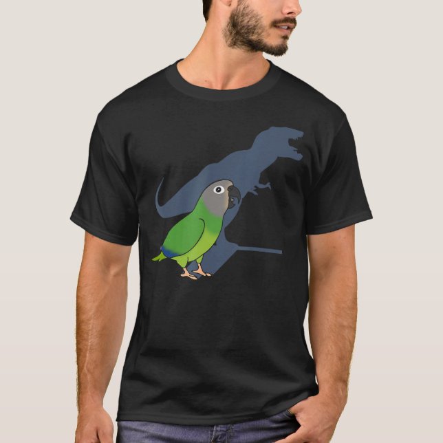 Camiseta Funny Dusky chefiada Conure T-rex, dinossauro papa (Frente)