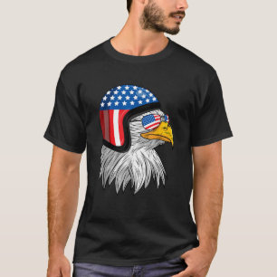 Camiseta Funny Eagle Mullet Helmet USA 4 De Julho Americano