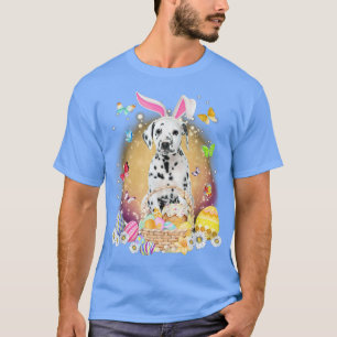 Camiseta Funny Easter Bunny Dalmatian Dog Bunny Ear Egg Bas