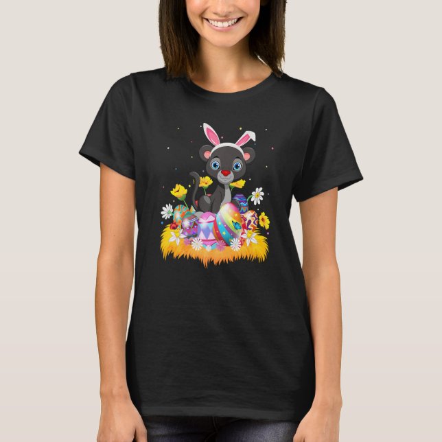 Camiseta Funny Easter Egg  Cute Panther Easter Sunday (Frente)