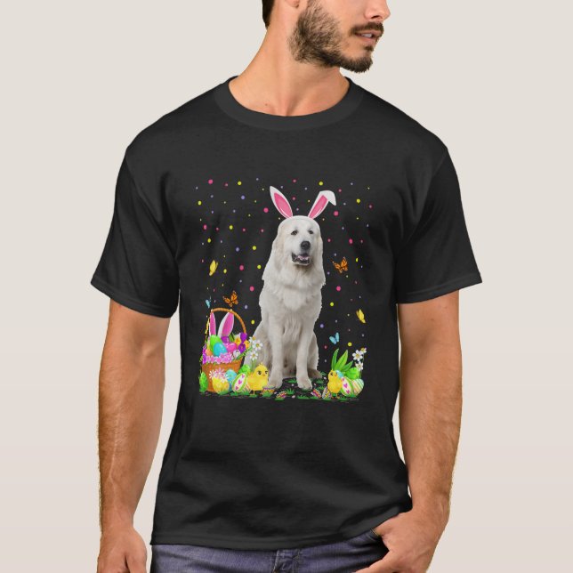 Camiseta Funny Easter Egg Hunting Great Pyrenees Dog Easter (Frente)