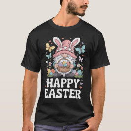 Camiseta Funny Easter Gnome Cartoon With Eggs Basket Spring