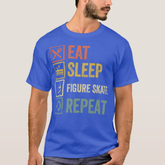 Camiseta Funny eat sleep figure skate repeat retro vintage