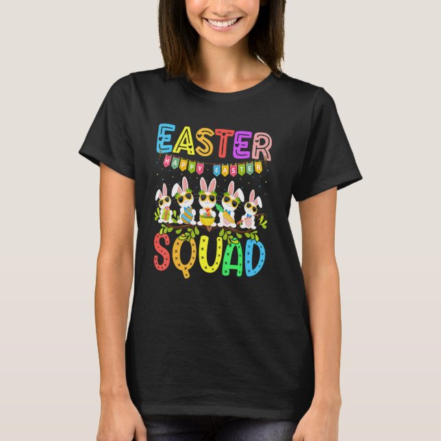 Camiseta Funny Egg Hunting Family Matching Páscoa Squa (Frente)