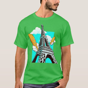 Camiseta Funny Eiffel Tower French Bread Baguette