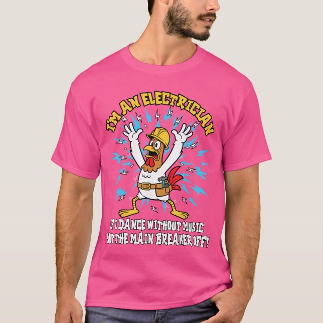 Camiseta Funny Electrician Meme Dance Without Music Lineman (Frente)