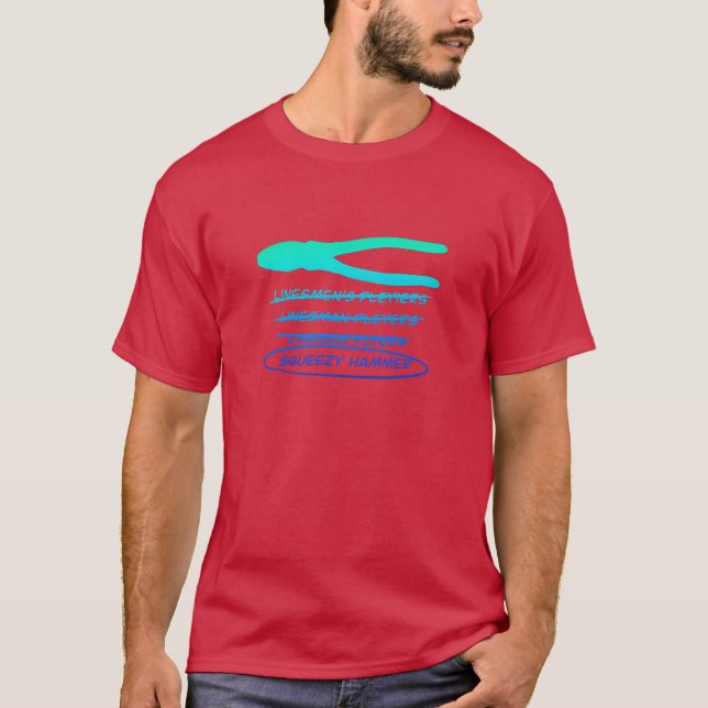 Camiseta Funny Electricio Misspelled Lineman Pliers (Frente)