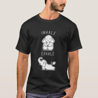 Camiseta Funny Elephant Inhale Exhale Yoga Fitted V-Neck