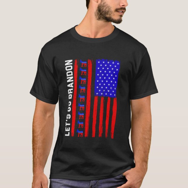 Camiseta Funny Elephant United State Flag Vamos Go Bradon (Frente)