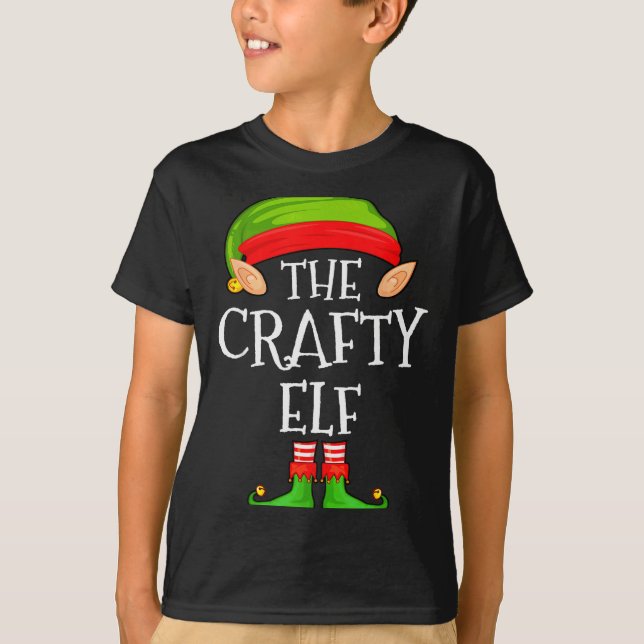 Camiseta Funny Elf Family Christmas Crafty Elf Sweater Matc (Frente)