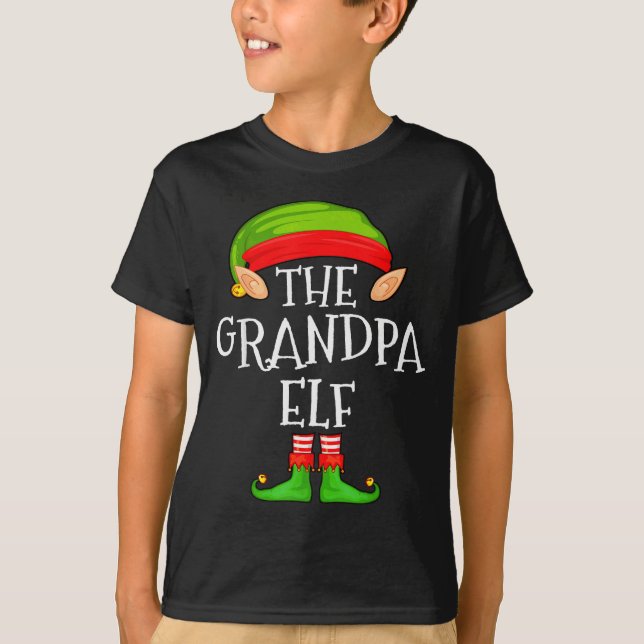 Camiseta Funny Elf Family Christmas Grandpa Elf Sweater Mat (Frente)
