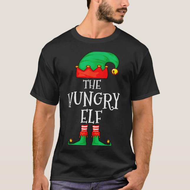 Camiseta Funny Elf Family Christmas The Hungry Elf Sweater  (Frente)