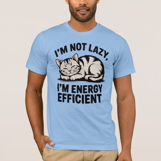 Camiseta Funny Energy Efficient Cat T-Shirt (Frente)