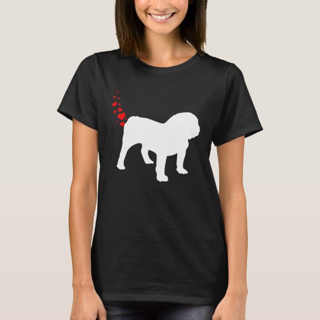 Camiseta Funny English Bulldog Owner Valentines Day Heart F (Frente)