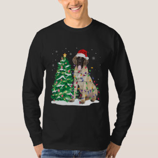 Camiseta Funny English Mastiff Christmas Lights Shirt
