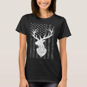 Camiseta Funny Eusa Flag Camouflage Whitetail Buck Deer Hun