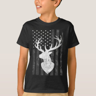 Camiseta Funny Eusa Flag Camouflage Whitetail Buck Deer Hun
