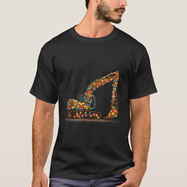 Camiseta Funny Excavator Christmas Graphics Lights Lover  (Frente)