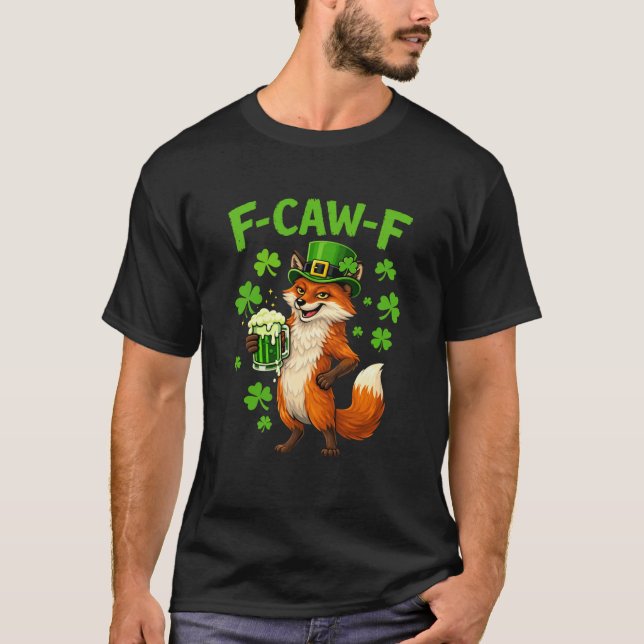 Camiseta Funny F-CAW-F Irish Fox St. Patrick’s Day (Frente)