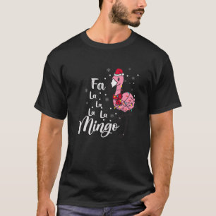 Camiseta Funny Fa La La La Mingo Flamingo Família De Natal