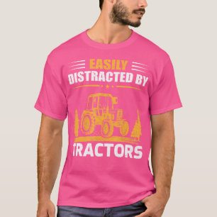 Camiseta Funny Facilmente Distraido Pela Agricultura De Tra