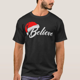 Camiseta Funny Family Christmas Believe Santa Claus Cute Xm