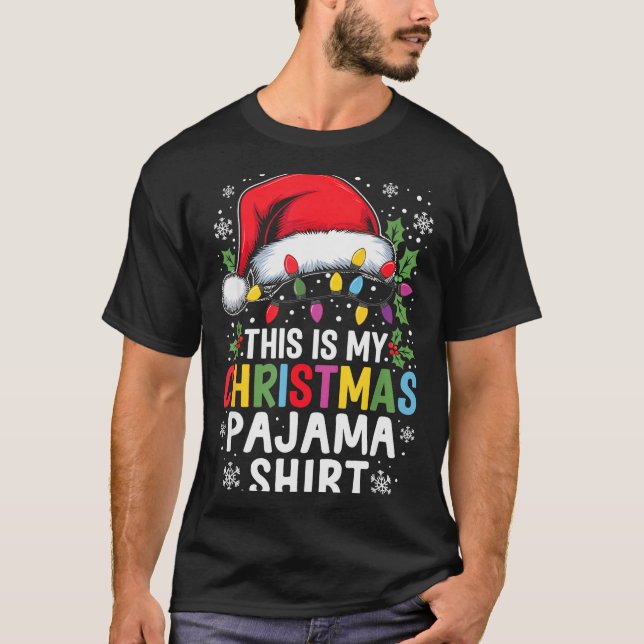 Camiseta Funny Family Christmas Pajamas This Is My Christma (Frente)