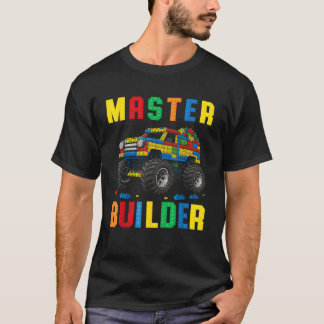 Camiseta Funny Family Master Builder Building Bricks Blocks