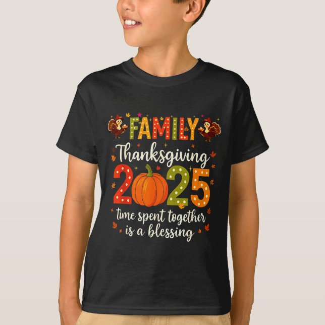 Camiseta Funny Family Thanksgiving 2025 Shirt - Cute Pumpki (Frente)