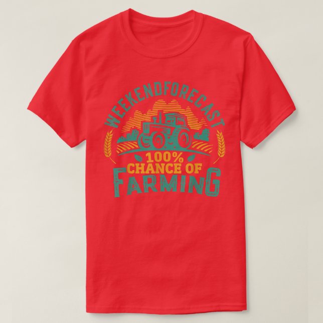 Camiseta Funny Farmer 100 Chance of Farming (Frente do Design)