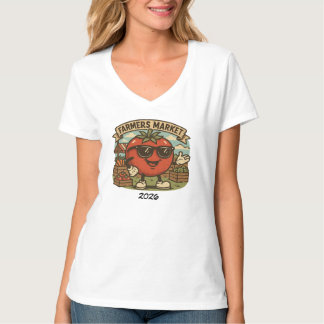Camiseta Funny Farmers Market Tomato Character 