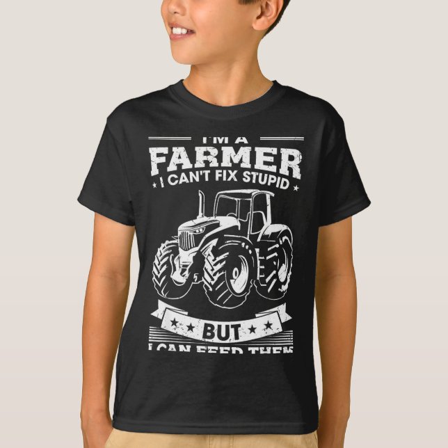 Camiseta Funny Farming Tractor I'm A Farmer I Feed People  (Frente)