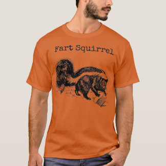 Camiseta Funny Fart Squirrel Skunk Errado Nome Animal Estúp