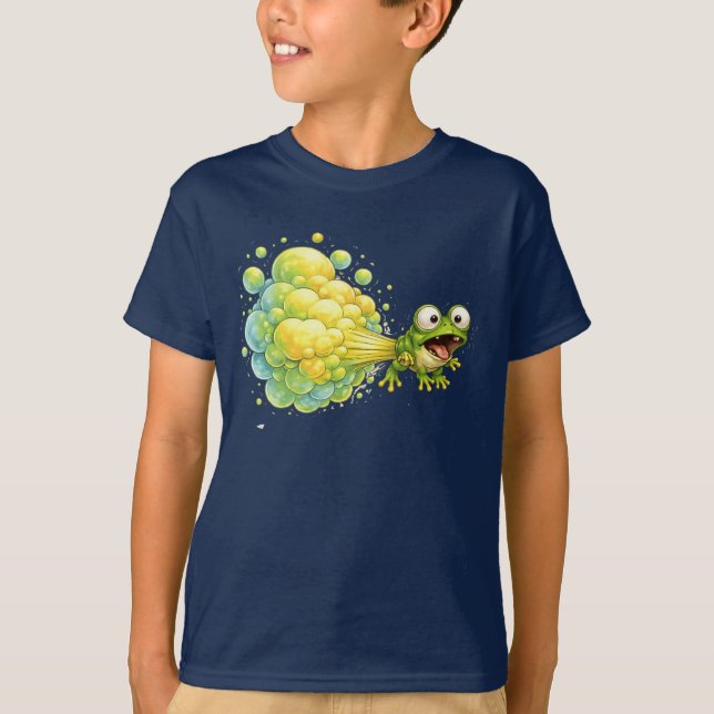 Camiseta Funny Farting Frog Goofy Fart Bubble  (Frente)