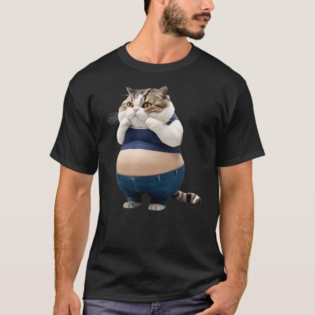 Camiseta Funny Fat Cat Fat Kitten Cat Lover (Frente)