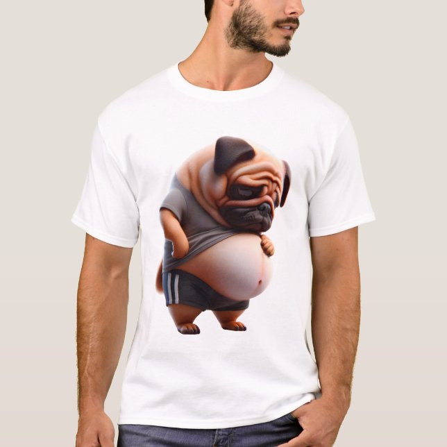 Camiseta Funny Fat Pug Chonk Dog Chubby Pug Dog Lovers (Frente)