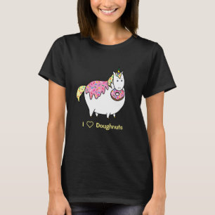 Camiseta Funny Fat Unicorn Comendo Rosca