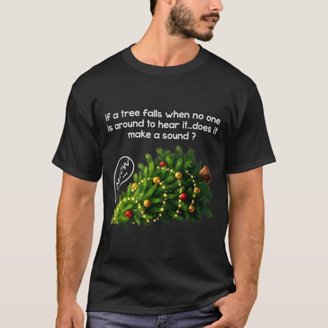 Camiseta Funny Felines Pushing Christmas Tree Ugly Xmas Paj (Frente)