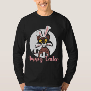 Camiseta Funny Felz pascoa Raccoon Bunny Egg Hunt