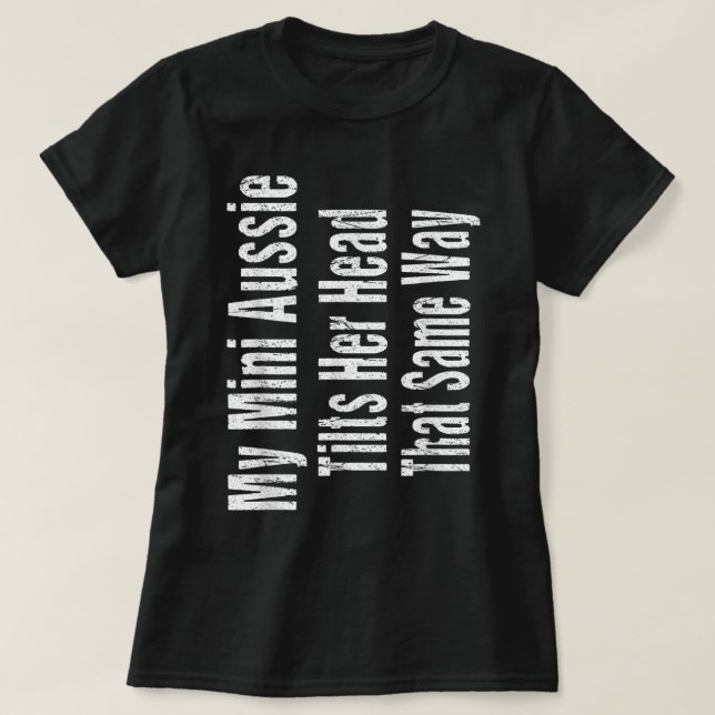 Camiseta Funny Female Mini Aussie - Piada Australiana (Frente do Design)