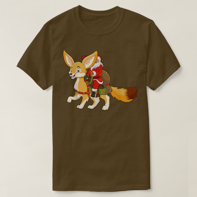 Camiseta Funny Fennec Fo Lover Papais noeis Andando Fennec  (Frente do Design)
