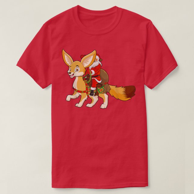 Camiseta Funny Fennec Fo Lover Papais noeis Andando Fennec  (Frente do Design)
