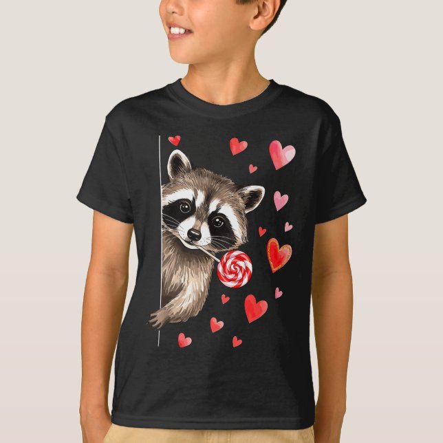 Camiseta Funny Feral Raccoon Valentine's Day Sarcastic Humo (Frente)