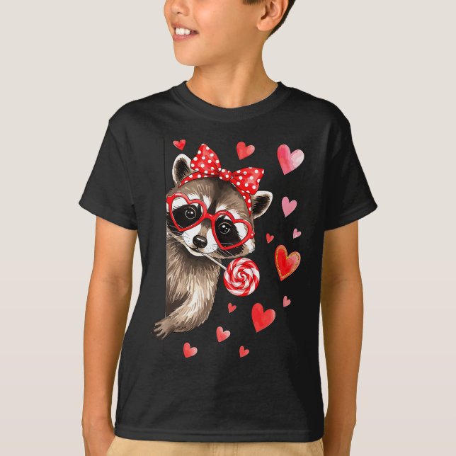 Camiseta Funny Feral Raccoon Valentine's Day Sarcastic Humo (Frente)