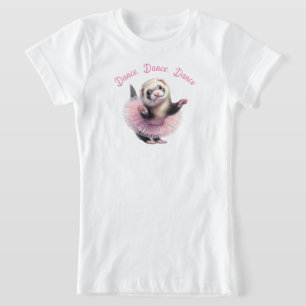 Camiseta Funny Ferret em um Balé Tutu