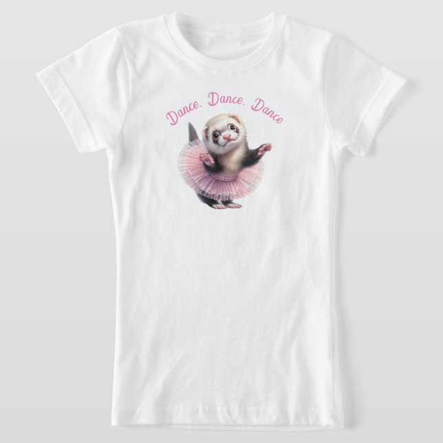 Camiseta Funny Ferret em um Balé Tutu (Postura )